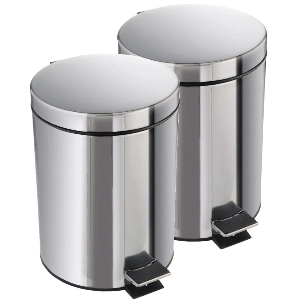 Merkloos Pedaalemmer - Chroom - 5 L - 27 X 25 X 20 Cm 5 Merkloos Pedaalemmer - Chroom - 5 L - 27 X 25 X 20 Cm - Afbeelding 3