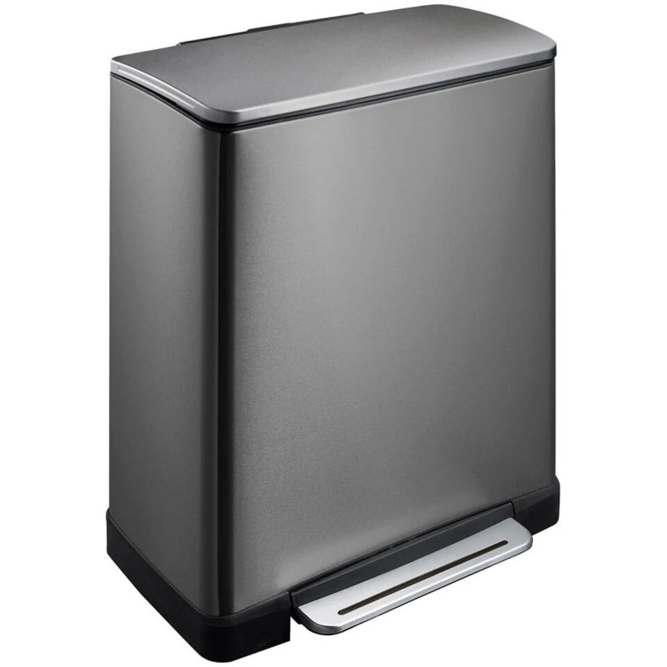 EKO E-Cube Prullenbak - 28+18 L - Black Steel 3 EKO E-Cube Prullenbak - 28+18 L - Black Steel