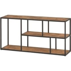 Industrieel Wandrek Lexi 90 Cm - 22x90x70 Cm - Mangohout - Bruin -Opslag Meubelwinkel 1000042279 0103