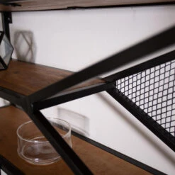 Industrieel Wandrek Maggie Mangohout Metaal 80x44 Cm 21,50x80x44 Cm -Opslag Meubelwinkel 1000042285 0102