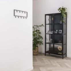 Hoyz - Kapstok Industrieel Met 9 Haken - Grijs - Wandkapstok 50cm -Opslag Meubelwinkel 1000042627 0102