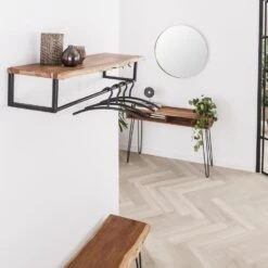 Hoyz - Kapstok Edge Met Hoedenplank - Grijs - Wandkapstok -Opslag Meubelwinkel 1000042636 0102