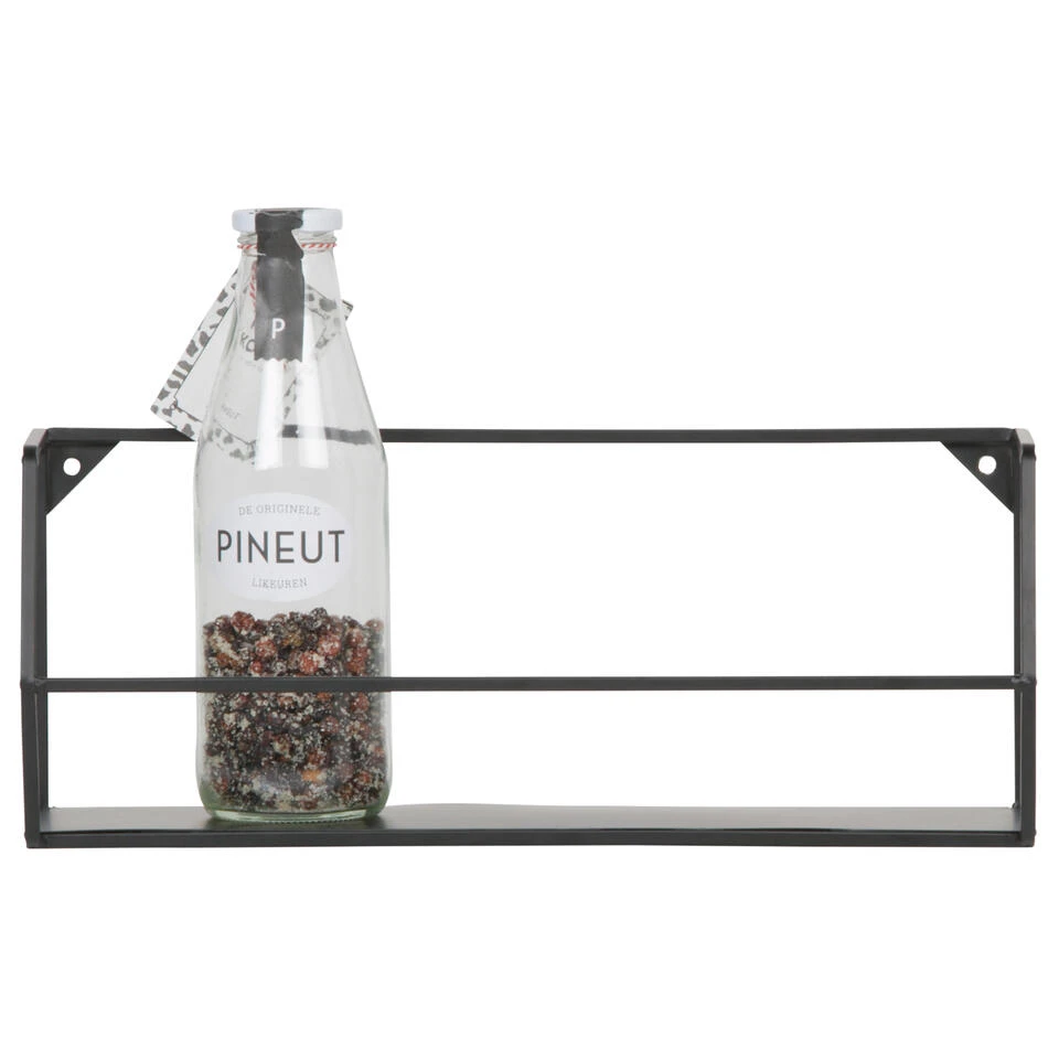 WOOOD Zeta Wandplank L - Metaal - Zwart - Set Van 2 4 WOOOD Zeta Wandplank L - Metaal - Zwart - Set Van 2 - Afbeelding 2