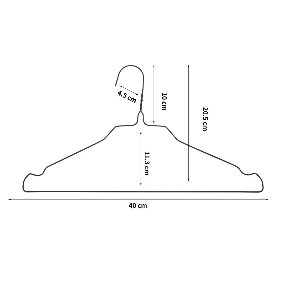 ACAZA Set Van 60 Metalen Kledinghangers, Fijne Dunne Kapstokken, Metaal 6 ACAZA Set Van 60 Metalen Kledinghangers, Fijne Dunne Kapstokken, Metaal - Afbeelding 4