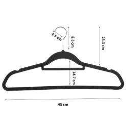ACAZA Set Van 50 Anti-slip Kleerhangers, Fluweel, Zwart -Opslag Meubelwinkel 1000045934 0103