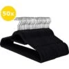 ACAZA Set Van 50 Anti-slip Kleerhangers, Fluweel, Zwart -Opslag Meubelwinkel 1000045934