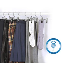 ACAZA 20 Stuks Broekhangers Met Knijpers, 30cm, Verstelbaar, Zilver En Zwart 8 ACAZA 20 Stuks Broekhangers Met Knijpers, 30cm, Verstelbaar, Zilver En Zwart -Opslag Meubelwinkel 1000045939 0102