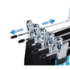 ACAZA 20 Stuks Broekhangers Met Knijpers, 30cm, Verstelbaar, Zilver En Zwart 9 ACAZA 20 Stuks Broekhangers Met Knijpers, 30cm, Verstelbaar, Zilver En Zwart -Opslag Meubelwinkel 1000045939 0103