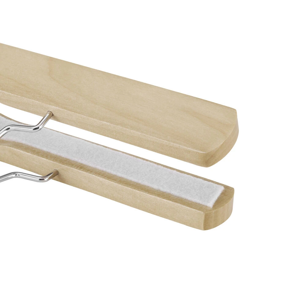 ACAZA Set Van 12 Massief Houten Kledinghangers, Anti-Slip Bescherming, Hout 5 ACAZA Set Van 12 Massief Houten Kledinghangers, Anti-Slip Bescherming, Hout - Afbeelding 3