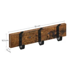 ACAZA Wandkapstok Met 3 Haken, Compacte Houten Muurkapstok, Industrieel -Opslag Meubelwinkel 1000046834 0102