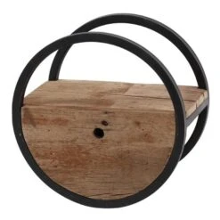 Industrieel Rond Wandrek Hout En Metaal Liv 30 Cm 25x30x30 Cm Hardhout -Opslag Meubelwinkel 1000048218 0103