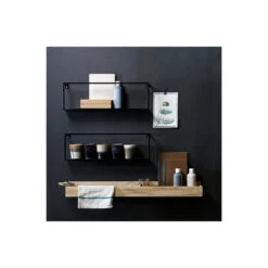 WOOOD Meert Wandplank 50 Cm - Metaal - Zwart - Set Van 2 -Opslag Meubelwinkel 1000049287 0102