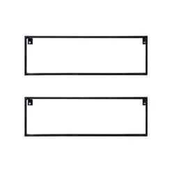 WOOOD Meert Wandplank 50 Cm - Metaal - Zwart - Set Van 2 -Opslag Meubelwinkel 1000049287 0103