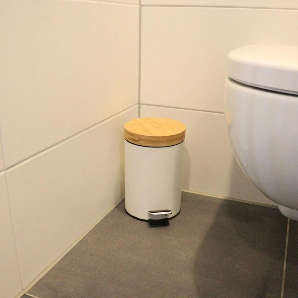 Orange85 Pedaalemmer Prullenbak Wit 3 Liter Bamboe 4 Orange85 Pedaalemmer Prullenbak Wit 3 Liter Bamboe - Afbeelding 2