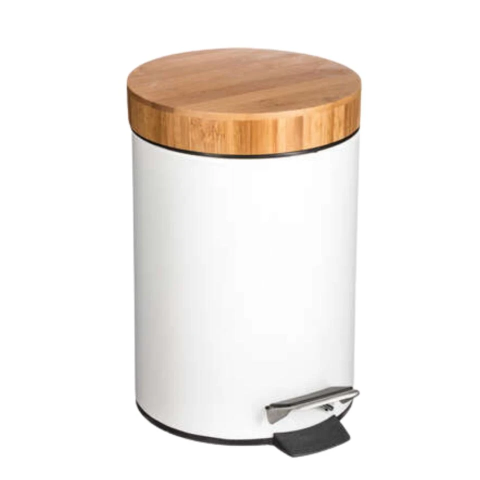 Orange85 Pedaalemmer Prullenbak Wit 3 Liter Bamboe 3 Orange85 Pedaalemmer Prullenbak Wit 3 Liter Bamboe