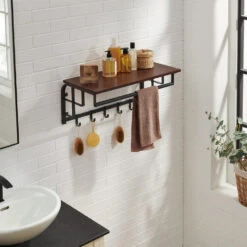 O'DADDY® Wandkapstok – Kapstok Met 5 Haken - 66x30x27cm - Donkerbruin 8 O'DADDY® Wandkapstok – Kapstok Met 5 Haken - 66x30x27cm - Donkerbruin -Opslag Meubelwinkel 1000051810 0102