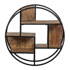 Wandrek 60cm - Mangohout - Bruin - Rond 8 Wandrek 60cm - Mangohout - Bruin - Rond -Opslag Meubelwinkel 1000052232 0102