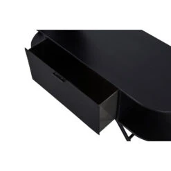 WOOOD Rink Kapstok Met Spiegel - Metaal - Zwart - 188x99x34 -Opslag Meubelwinkel 1000052508 0102