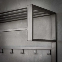 Giga Meubel Wandkapstok 12-Haaks - Staal - Met Hoedenplank En Roede -Opslag Meubelwinkel 1000052655 0103