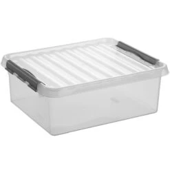 Q-line Opbergbox 25L - Set Van 2 - Transparant/grijs -Opslag Meubelwinkel 1000052821 0102