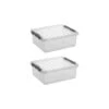 Q-line Opbergbox 25L - Set Van 2 - Transparant/grijs 2 Q-line Opbergbox 25L - Set Van 2 - Transparant/grijs -Opslag Meubelwinkel 1000052821