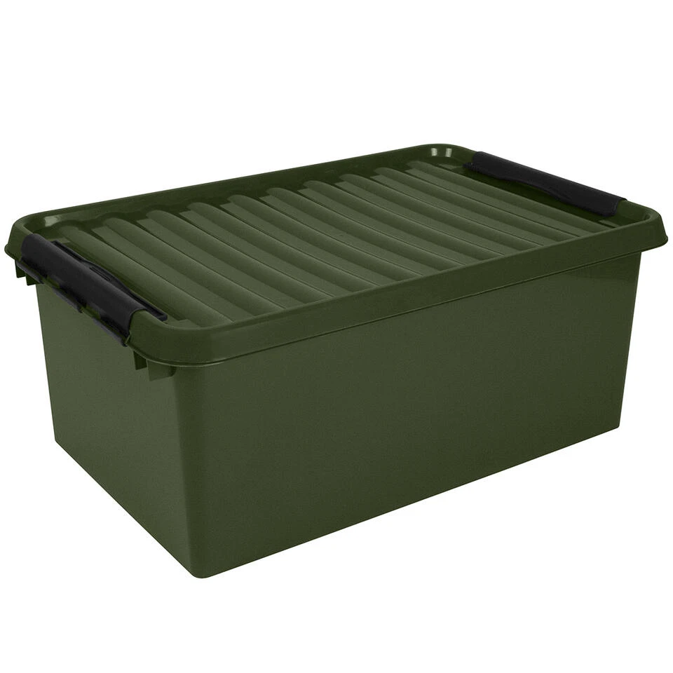 Q-line Opbergbox Recycled 45L Groen Zwart 3 Q-line Opbergbox Recycled 45L Groen Zwart