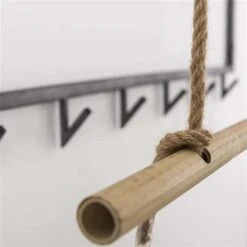 Industriële Kapstok Bobby Hoedenplank 6 Haaks - 32x120x39 Cm - Metaal - Grijs -Opslag Meubelwinkel 1000054392 0102