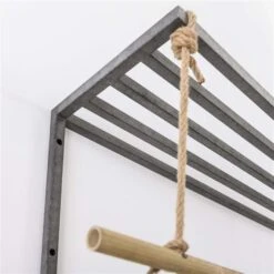 Industriële Kapstok Bobby Hoedenplank 6 Haaks - 32x120x39 Cm - Metaal - Grijs -Opslag Meubelwinkel 1000054392 0103