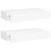 VidaXL Wandschappen 2 St Met Lade 60x23,5x10 Cm MDF Wit 2 VidaXL Wandschappen 2 St Met Lade 60x23,5x10 Cm MDF Wit -Opslag Meubelwinkel 1000055293