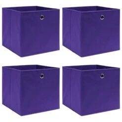 VidaXL Opbergboxen 4 St 28x28x28 Cm Nonwoven Stof Paars