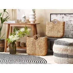 Beliani Mand POMPANO - Beige Waterhyacinth -Opslag Meubelwinkel 1000057118 0101