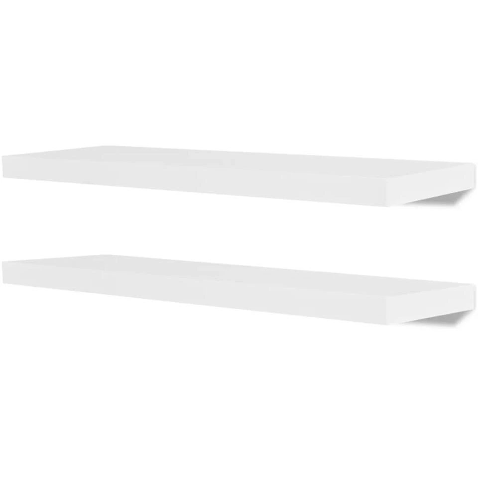 VIDAXL Wandplanken MDF Zwevend Voor Boeken/dvd Wit 2 St 3 VIDAXL Wandplanken MDF Zwevend Voor Boeken/dvd Wit 2 St
