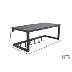 LOFT42 Woody Kapstok Zwart - Hoedenplank - Zwart Mangohout - Metaal -Opslag Meubelwinkel 1000058264 0103