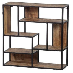 Wandrek Vierkant 80x80cm - Mangohout - Bruin - Vierkant 8 Wandrek Vierkant 80x80cm - Mangohout - Bruin - Vierkant -Opslag Meubelwinkel 1000058440 0102