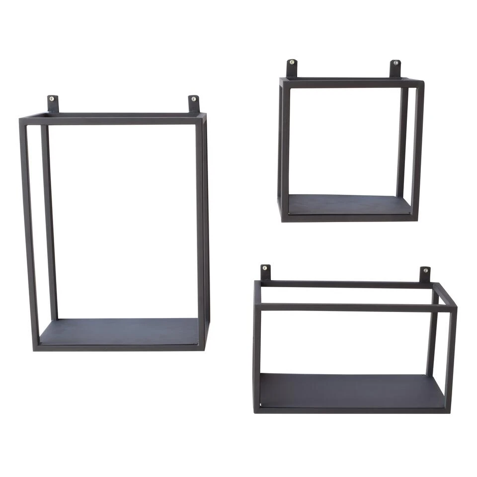 Set Van 3 Wandboxes Vintage Black 4 Set Van 3 Wandboxes Vintage Black - Afbeelding 2