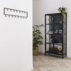 Industriële Kapstok Milano Metaal 15 Haken - 2x80x20 Cm - Metaal - Grijs -Opslag Meubelwinkel 1000058488 0102