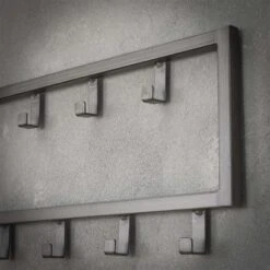 Industriële Kapstok Milano Metaal 15 Haken - 2x80x20 Cm - Metaal - Grijs -Opslag Meubelwinkel 1000058488 0103