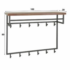 Giga Meubel Kapstok Daytona 12 Haken Hoedenplank Natural -Opslag Meubelwinkel 1000061127 0102