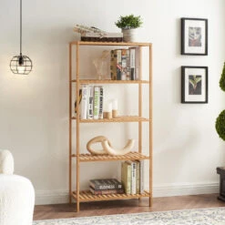 ACAZA Badkamer Of Keuken Rek Met 5 Niveaus - Opbergrek - 130 Cm Hoog - Bamboe 9 ACAZA Badkamer Of Keuken Rek Met 5 Niveaus - Opbergrek - 130 Cm Hoog - Bamboe -Opslag Meubelwinkel 1000061225 0103