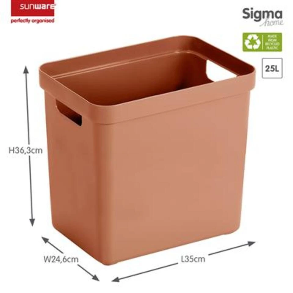 Sigma Home Opbergbox 25L Terra 4 Sigma Home Opbergbox 25L Terra - Afbeelding 2