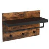 Furnihaus Wandkapstok Bruin Met Zwarte Hoedenplank, 3 Hangers En Garderobestang, 1 Furnihaus Wandkapstok Bruin Met Zwarte Hoedenplank, 3 Hangers En Garderobestang, -Opslag Meubelwinkel 1000065474