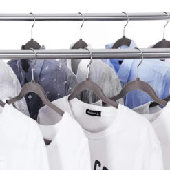 ACAZA Mobiel Kledingrek - Dubbelvoudig - 2 Rails - Zilvergrijs 8 ACAZA Mobiel Kledingrek - Dubbelvoudig - 2 Rails - Zilvergrijs -Opslag Meubelwinkel 1000066951 0103