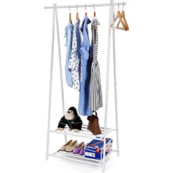 ACAZA Kledingrek - Metaal - Wit