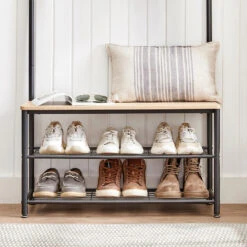 ACAZA Groot Garderoberek XL, 175 Cm Hoog, Lichte Eik Kleur -Opslag Meubelwinkel 1000068900 0102