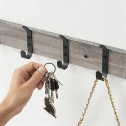 ACAZA Langwerpige Kapstok Met 5 Dubbele Haken, Grijs -Opslag Meubelwinkel 1000068916 0102