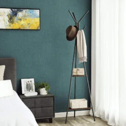 ACAZA Staande Kapstok - Vintage - 6 Haken - 49x179x49 Cm - Vintage Bruin -Opslag Meubelwinkel 1000068921 0103