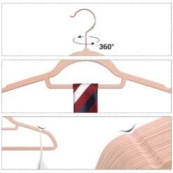 ACAZA Antislip Kledinghangers - Plooibaar - Roterende Haak - 30 Stuks - Roze 8 ACAZA Antislip Kledinghangers - Plooibaar - Roterende Haak - 30 Stuks - Roze -Opslag Meubelwinkel 1000068942 0102