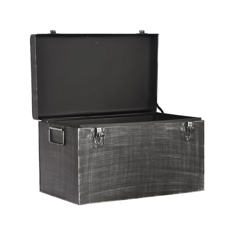 LABEL51 Opbergblik Vintage Opbergkist - Zwart - Metaal - XL 5 LABEL51 Opbergblik Vintage Opbergkist - Zwart - Metaal - XL - Afbeelding 3