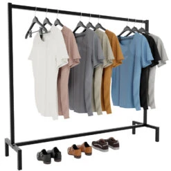 CLP Kledingrek Melva 150x38x120 Zwart -Opslag Meubelwinkel 1000071147 0101