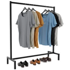 CLP Kledingrek Melva 120x38x120 Zwart 7 CLP Kledingrek Melva 120x38x120 Zwart -Opslag Meubelwinkel 1000071148 0101